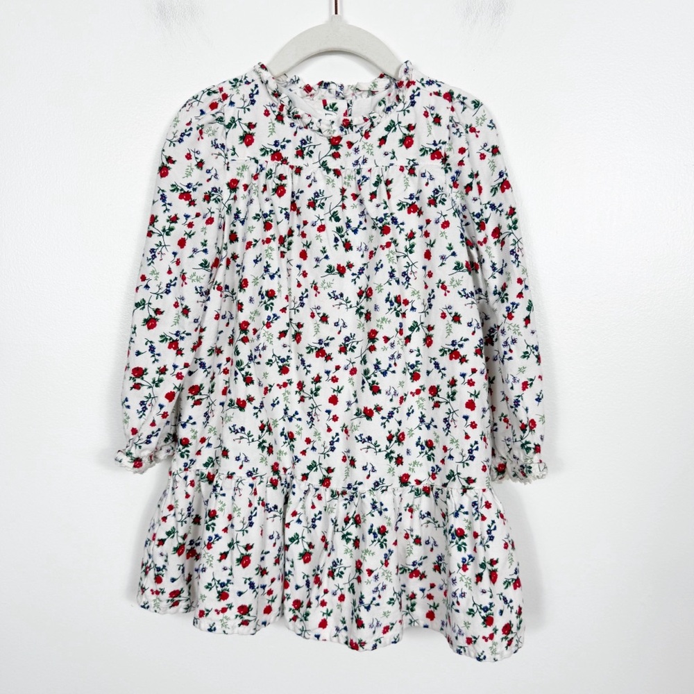 Janie and Jack Floral Ruffle Dress in Cream And Sugar Floral Size 3
